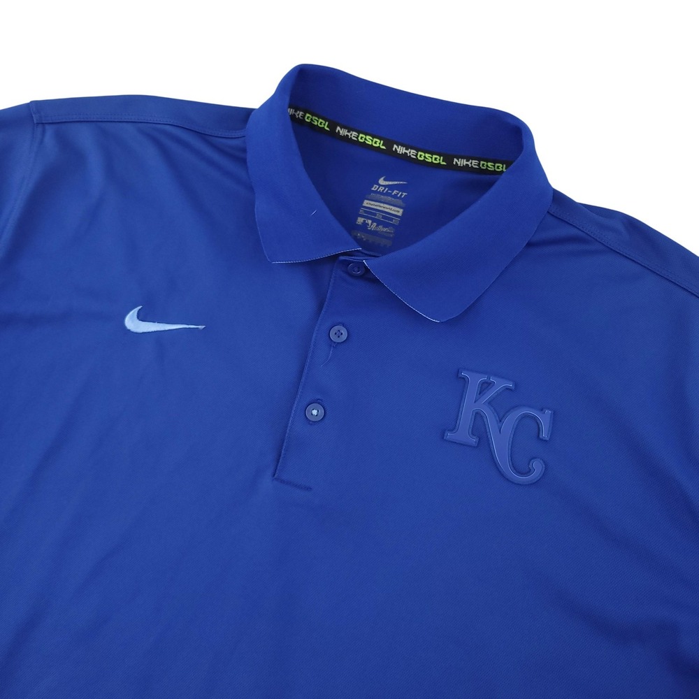 Kansas City Royals Shirt Mens XL Blue MLB Baseball Nike Dri Fit Polo Golf